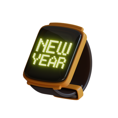 Reloj inteligente de año nuevo  3D Icon