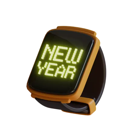 Reloj inteligente de año nuevo  3D Icon