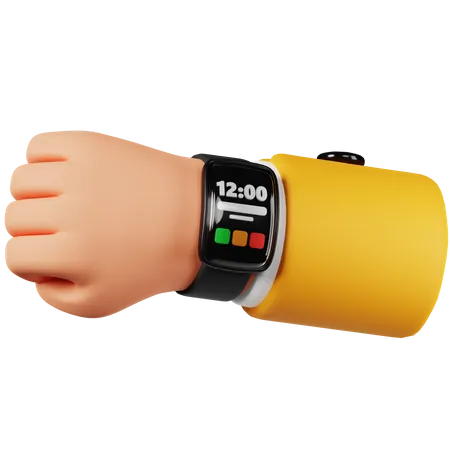 Mano sujetando el reloj inteligente  3D Icon