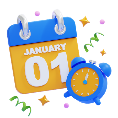 Reloj y calendario  3D Icon