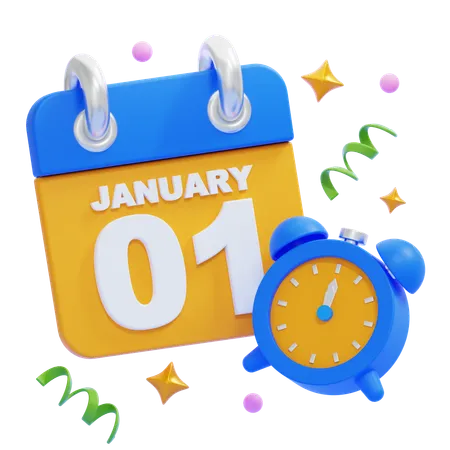 Reloj y calendario  3D Icon