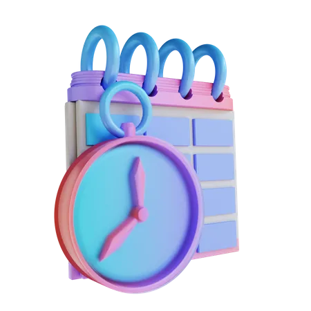 Reloj y calendario  3D Illustration