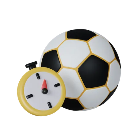 Reloj y futbol  3D Icon