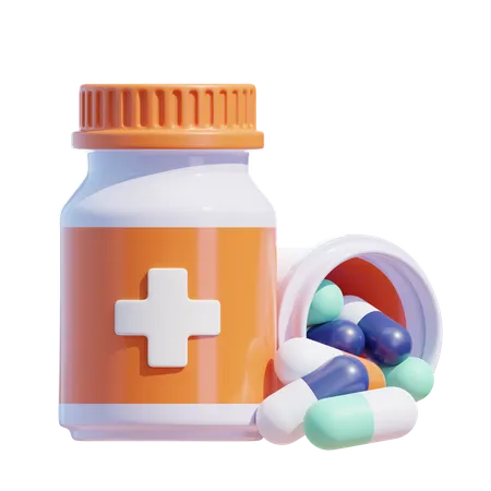 Remédio com pílulas  3D Icon