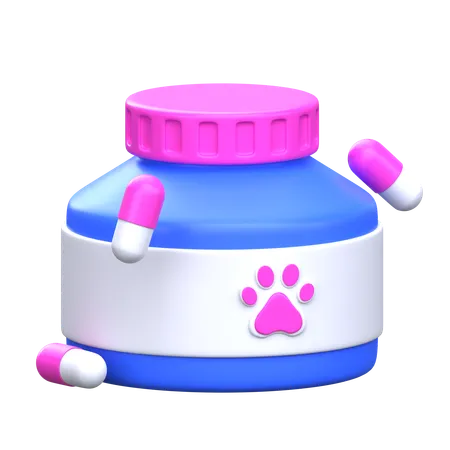 Icone De Pet Shop 3 D De Medicina Para Animais De Estimacao 3D Icon