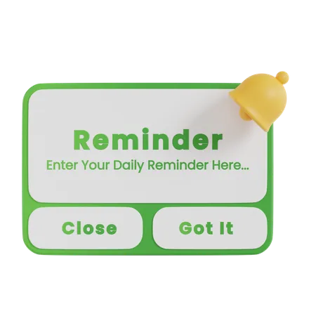 Reminder Button  3D Icon