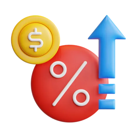 Croissance des rabais  3D Icon