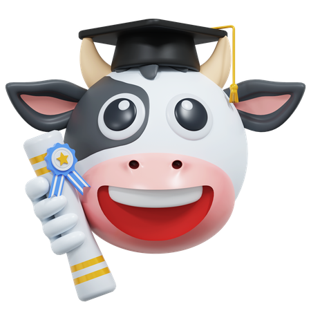 Vache diplômée  3D Icon