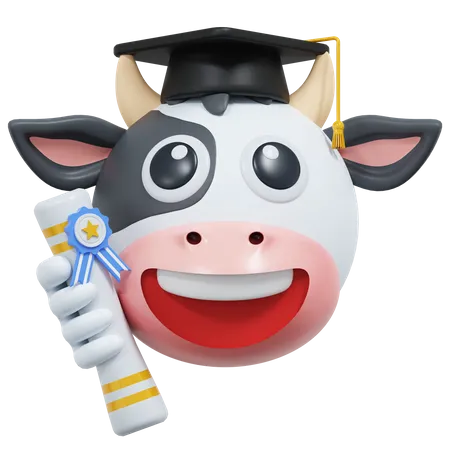 Vache diplômée  3D Icon