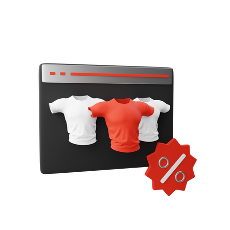 Réduction sur le t-shirt  3D Illustration