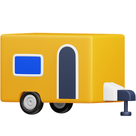 Remolque caravana  3D Icon