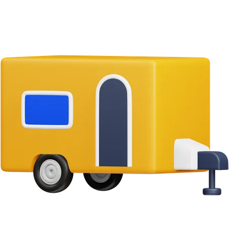 Remolque caravana  3D Icon