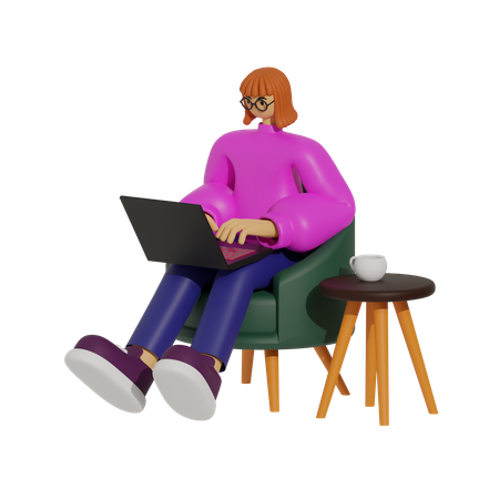 Remote Workforce: Unterstützung für Mitarbeiter, die ans Sofa gefesselt sind  3D Illustration