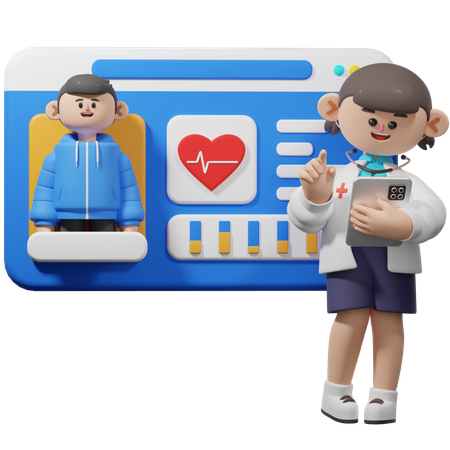 Remote Health Monitoring  3D Illustration