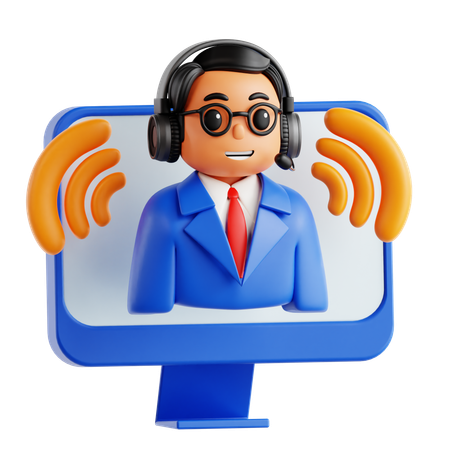 Remote Support  3D Icon