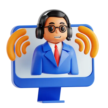 Remote Support  3D Icon
