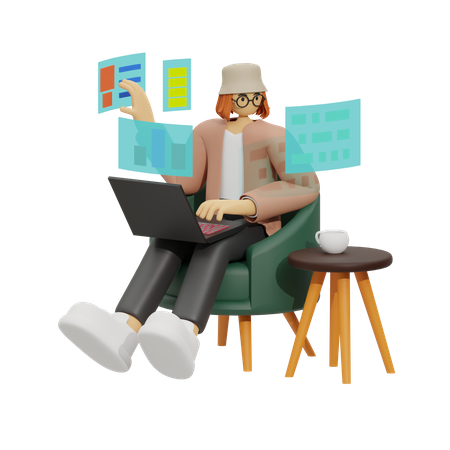 Remote Work  3D Icon