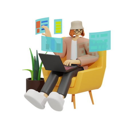 Remote Worker  3D Icon