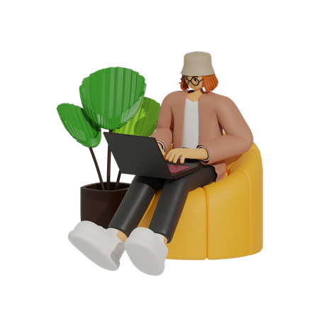 Remote Workforce, Empowering the Sofa-Bound Employee  3D Icon