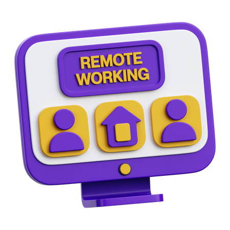 Remote Working  3D Icon