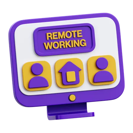 Remote Working  3D Icon