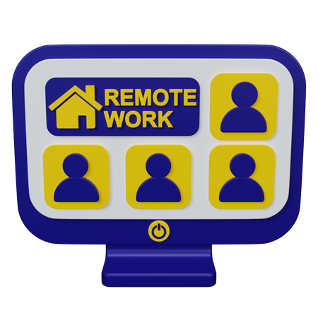 Remote Working  3D Icon