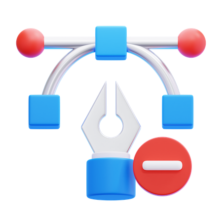 Remove Anchor Point  3D Icon
