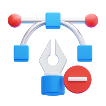 Remove Anchor Point  3D Icon