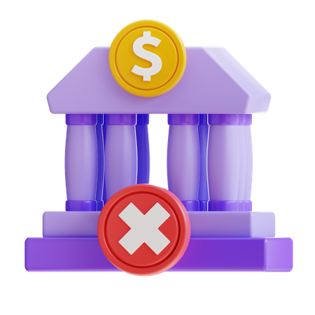 Remove Bank Account  3D Icon