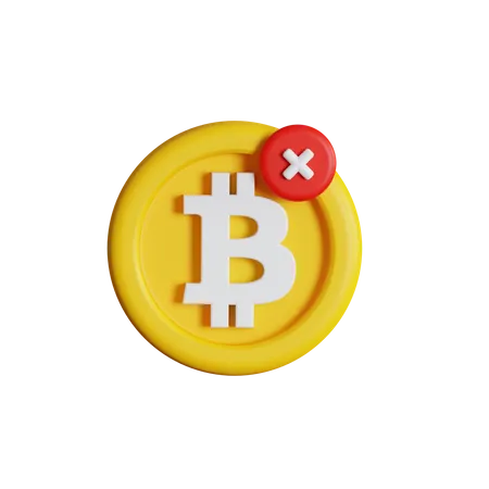 Remove Bitcoin  3D Icon
