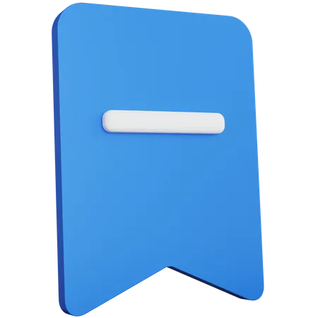 Remove Bookmark  3D Icon