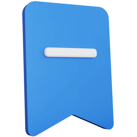 3 D Rendering Icon Bookmark Minus Isolated 3D Icon