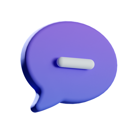 Remove Chat  3D Icon