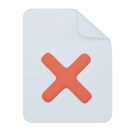 Remove Document  3D Icon