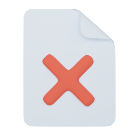 Remove Document  3D Icon