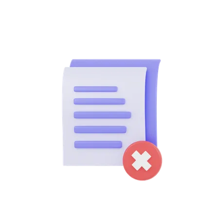 Remove Document  3D Icon