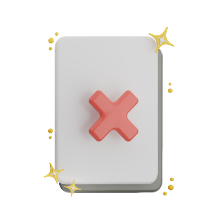 Remove Document  3D Icon