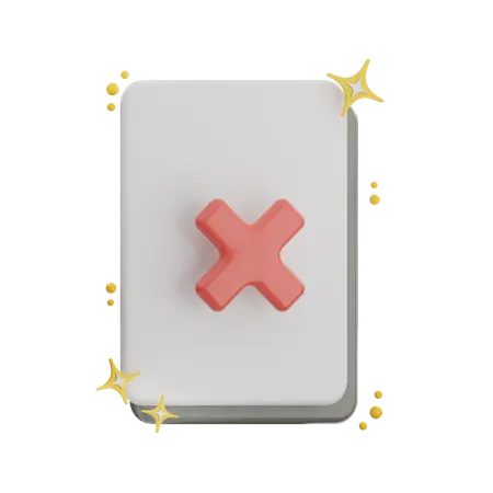 Remove Document  3D Icon