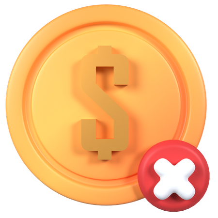 Remove Dollar  3D Icon
