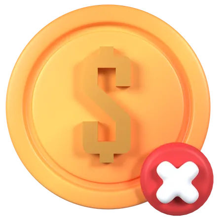 Remove Dollar  3D Icon