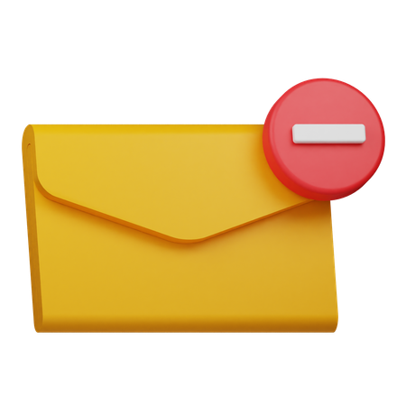 Remove Email  3D Icon