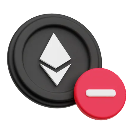 Remove Ethereum coin  3D Icon