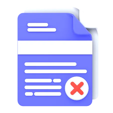 Remove File  3D Icon