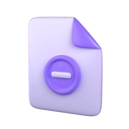 Remove File  3D Icon