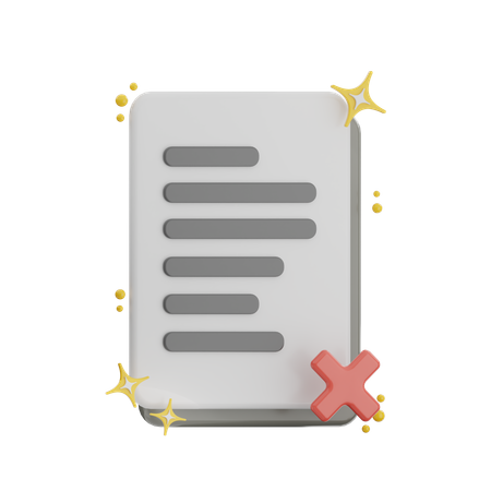 Remove File  3D Icon