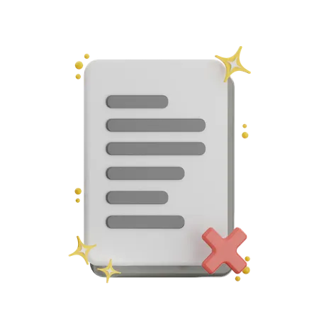 Remove File  3D Icon