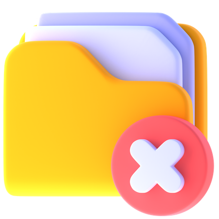 Remove Folder  3D Icon