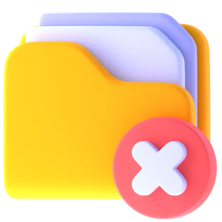 Remove Folder  3D Icon