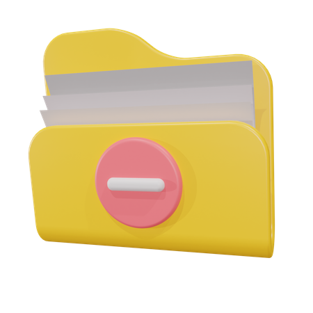 Remove Folder  3D Icon