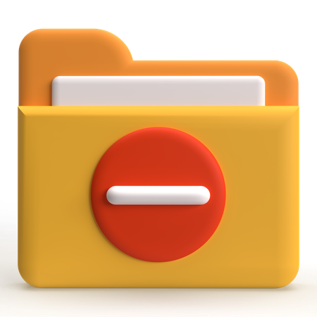 Remove Folder  3D Icon